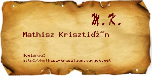 Mathisz Krisztián névjegykártya
